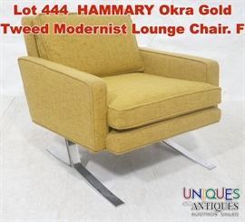 Lot 444 HAMMARY Okra Gold Tweed Modernist Lounge Chair. F