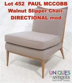 Lot 452 PAUL MCCOBB Walnut Slipper Chair. DIRECTIONAL mod