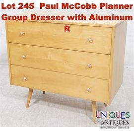 Lot 245 Paul McCobb Planner Group Dresser with Aluminum R