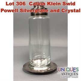 Lot 306 Calvin Klein Swid Powell Silverplate and Crystal 