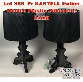 Lot 366 Pr KARTELL Italian Molded Plastic Silhouette Lamp