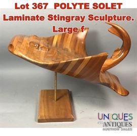 Lot 367 POLYTE SOLET Laminate Stingray Sculpture. Large f