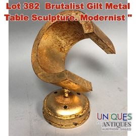 Lot 382 Brutalist Gilt Metal Table Sculpture