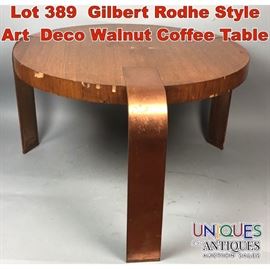 Lot 389 Gilbert Rodhe Style Art Deco Walnut Coffee Table