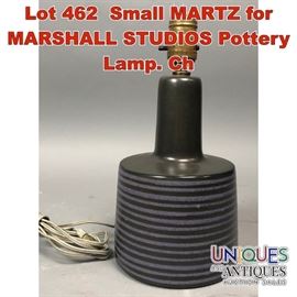 Lot 462 Small MARTZ for MARSHALL STUDIOS Pottery Lamp. Ch
