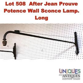 Lot 508 After Jean Prouve Potence Wall Sconce Lamp. Long 