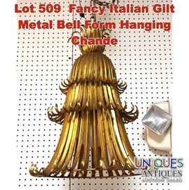 Lot 509 Fancy Italian Gilt Metal Bell Form Hanging Chande