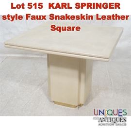 Lot 515 KARL SPRINGER style Faux Snakeskin Leather Square