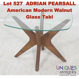 Lot 527 ADRIAN PEARSALL American Modern Walnut Glass Tabl