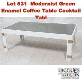 Lot 531 Modernist Green Enamel Coffee Table Cocktail Tabl