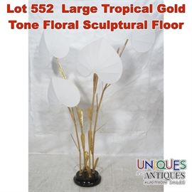 Lot 552 Large Tropical Gold Tone Floral Sculptural Floor 