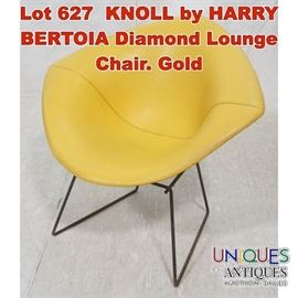 Lot 627 KNOLL by HARRY BERTOIA Diamond Lounge Chair. Gold