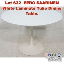 Lot 632 EERO SAARINEN White Laminate Tulip Dining Table. 