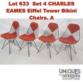 Lot 633 Set 4 CHARLES EAMES Eiffel Tower Bikini Chairs. A