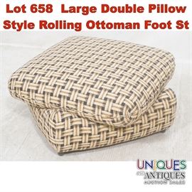 Lot 658 Large Double Pillow Style Rolling Ottoman Foot St