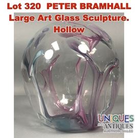 Lot 320 PETER BRAMHALL Large Art Glass Sculpture. Hollow 
