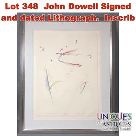Lot 348 John Dowell Signed and dated Lithograph. Inscrib