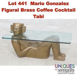 Lot 441 Mario Gonzalez Figural Brass Coffee Cocktail Tabl