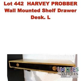 Lot 442 HARVEY PROBBER Wall Mounted Shelf Drawer Desk. L