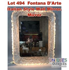 Lot 494 Fontana DArte Italian Style Wall Mirror. Mirror 