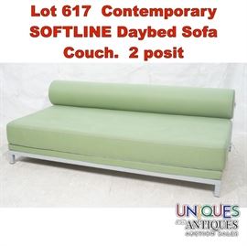 Lot 617 Contemporary SOFTLINE Daybed Sofa Couch. 2 posit