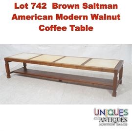 Lot 742 Brown Saltman American Modern Walnut Coffee Table
