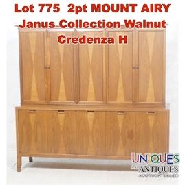 Lot 775 2pt MOUNT AIRY Janus Collection Walnut Credenza H