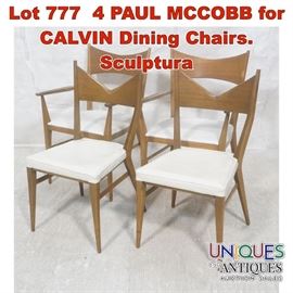 Lot 777 4 PAUL MCCOBB for CALVIN Dining Chairs. Sculptura