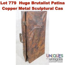 Lot 779 Huge Brutalist Patina Copper Metal Sculptural Cas