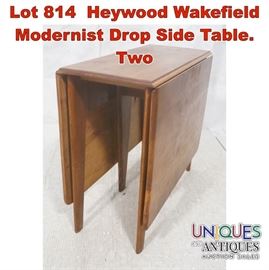 Lot 814 Heywood Wakefield Modernist Drop Side Table. Two 