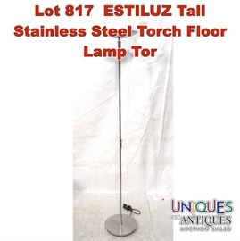 Lot 817 ESTILUZ Tall Stainless Steel Torch Floor Lamp Tor