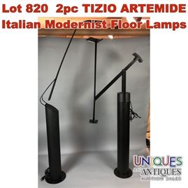 Lot 820 2pc TIZIO ARTEMIDE Italian Modernist Floor Lamps 