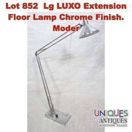 Lot 852 Lg LUXO Extension Floor Lamp Chrome Finish. Moder