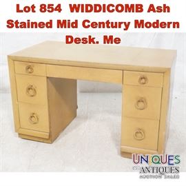 Lot 854 WIDDICOMB Ash Stained Mid Century Modern Desk. Me