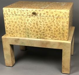 Lot 751 2 part Decorator Box on Stand. Hinged lid storage