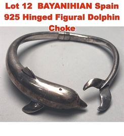 Lot 12 BAYANIHIAN Spain 925 Hinged Figural Dolphin Choke