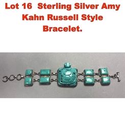 Lot 16 Sterling Silver Amy Kahn Russell Style Bracelet.