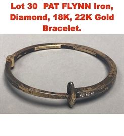 Lot 30 PAT FLYNN Iron, Diamond, 18K, 22K Gold Bracelet.