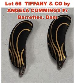 Lot 56 TIFFANY CO by ANGELA CUMMINGS Pr Barrettes. Dam