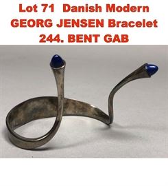 Lot 71 Danish Modern GEORG JENSEN Bracelet 244. BENT GAB