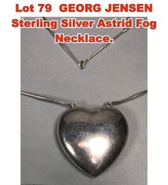 Lot 79 GEORG JENSEN Sterling Silver Astrid Fog Necklace.