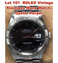 Lot 101 ROLEX Vintage Stainless Mens Watch. Oyster Perpet