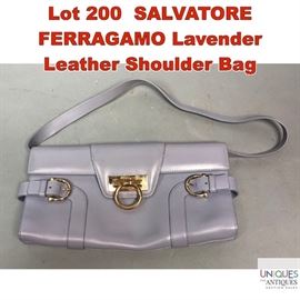 Lot 200 SALVATORE FERRAGAMO Lavender Leather Shoulder Bag