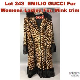 Lot 243 EMILIO GUCCI Fur Womens Ladies Fur. Mink trim col