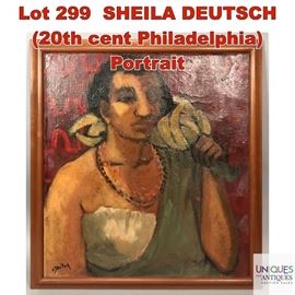 Lot 299 SHEILA DEUTSCH 20th cent Philadelphia Portrait