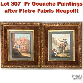 Lot 307 Pr Gouache Paintings after Pietro Fabris Neapolit