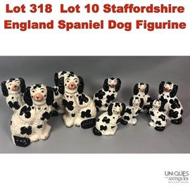 Lot 318 Lot 10 Staffordshire England Spaniel Dog Figurine