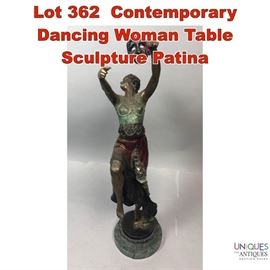 Lot 362 Contemporary Dancing Woman Table Sculpture Patina