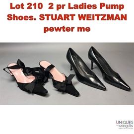 Lot 210 2 pr Ladies Pump Shoes. STUART WEITZMAN pewter me