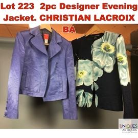 Lot 223 2pc Designer Evening Jacket. CHRISTIAN LACROIX BA